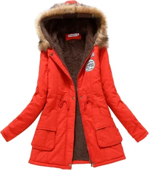 Womens 2024 Fashion Solid Zipper Coat Long Sleeve Hooded Overcoat Casual Warm Soft Fleece Coat Daily Winter Clothes