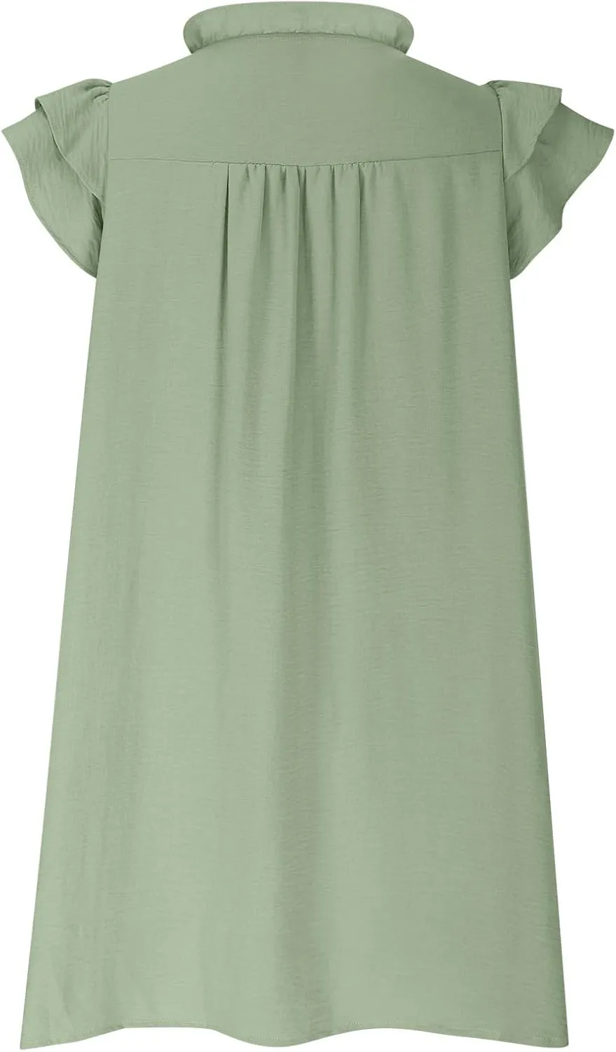 Womens 2024 Summer Tshirt Dresses Casual V-Neck Ruffle Cap Short Sleeve Mini Dress Loose Pleated Beach Sundress