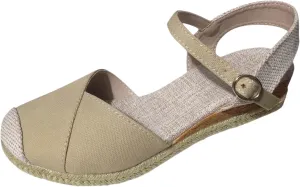 Women's Closed Toe Elastic Ankle Strap Espadrilles Wedge Sandals Summer Espadrilles Orthopedic Platform Buckle Ankle Strap Sandal Casual Flat Strappy Slip on Comfortable Beach Boho Outdoor Cool Shoes