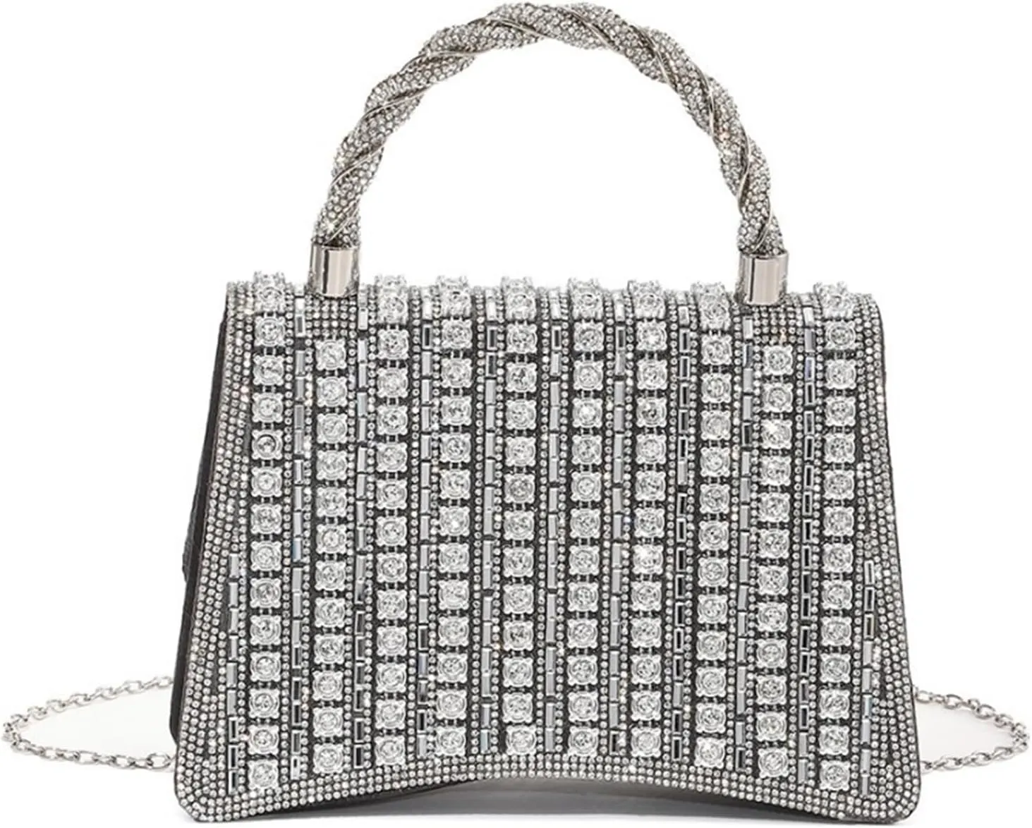 Women's Elegant Evening Clutches Bag with Detailing for Formal Event and Parties Chain Strap Handbag Purse