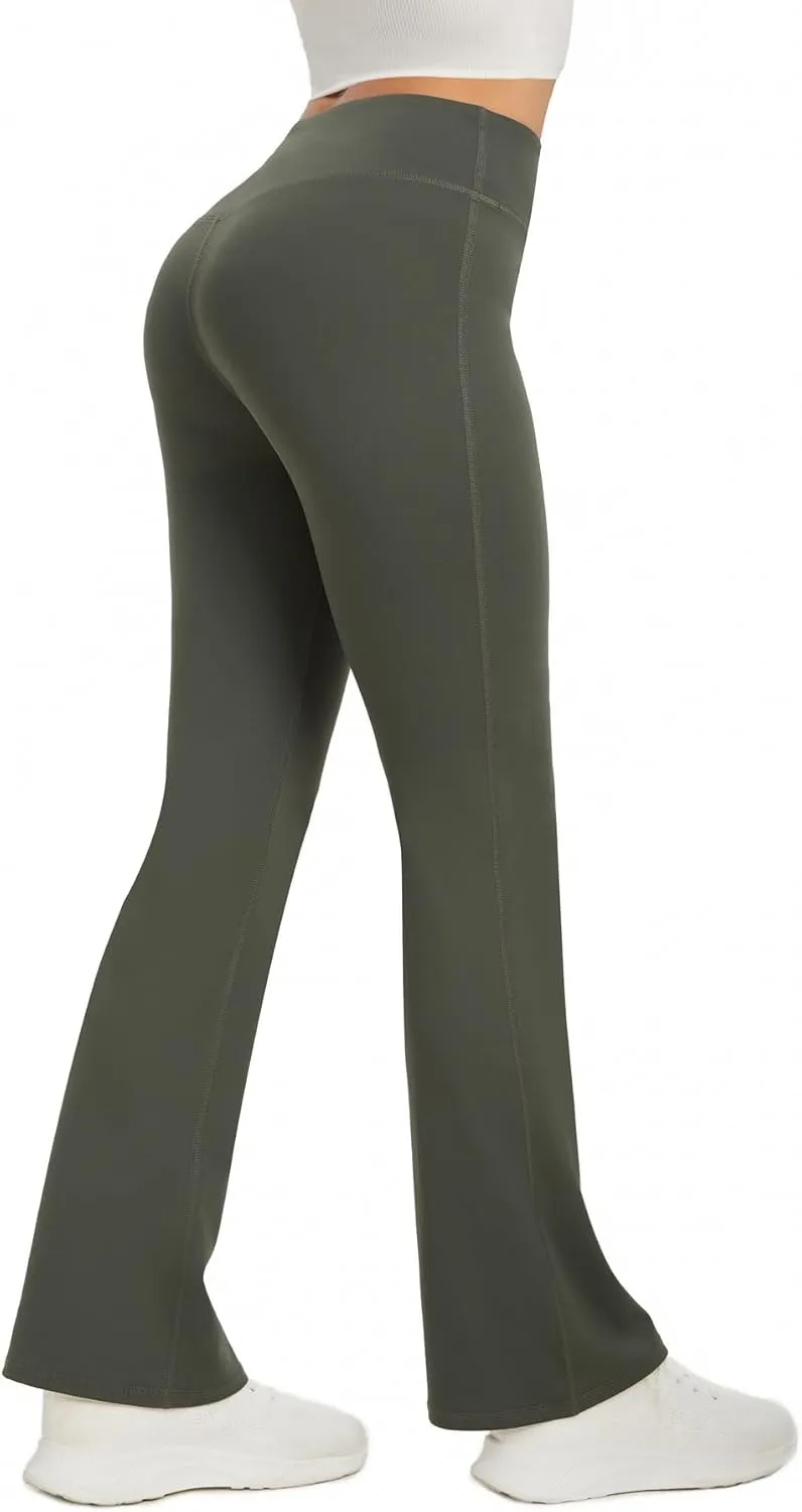 Women's Flare Yoga Pants High Waisted Flared Leggings Bootcut Workout Bell Bottoms Leggings Tummy Control