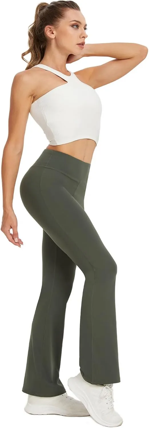 Women's Flare Yoga Pants High Waisted Flared Leggings Bootcut Workout Bell Bottoms Leggings Tummy Control