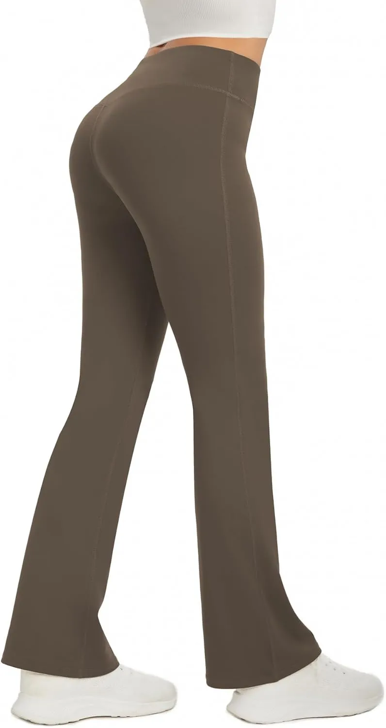 Women's Flare Yoga Pants High Waisted Flared Leggings Bootcut Workout Bell Bottoms Leggings Tummy Control