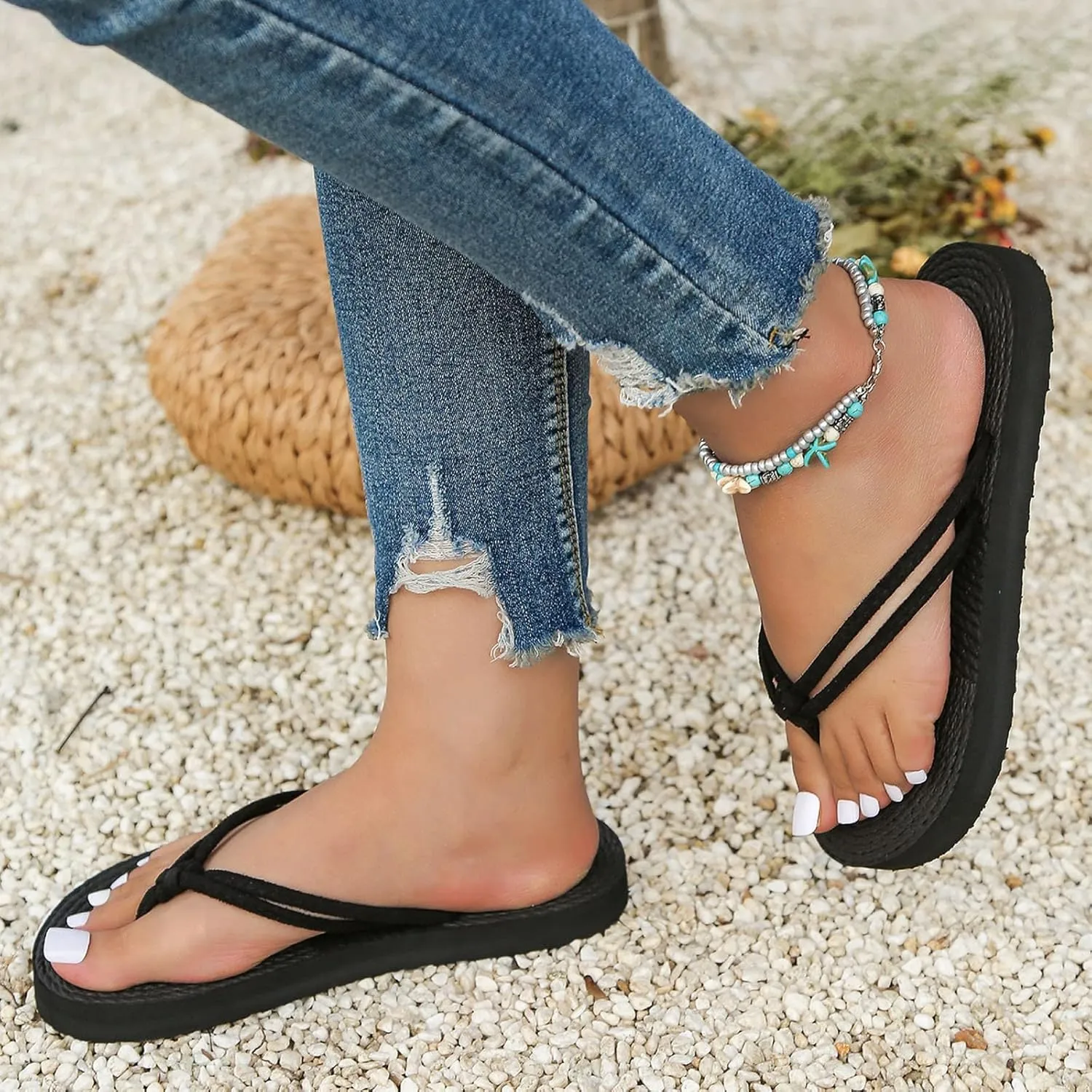 Womens Flip Flops Women's Non Slip Casual Arch Support Flip Flops Summer Sandal Sandal Comfortable Dressy