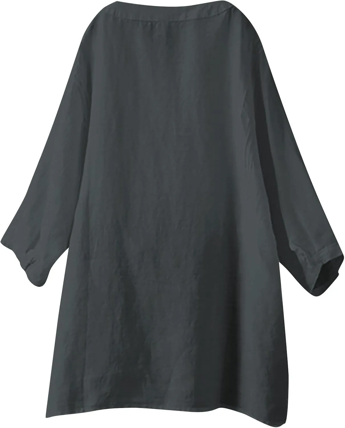Womens Linen Button Down Shirts Summer 2025 Roll up Sleeve Oversized Boyfriend Solid Tops Casual Dressy Blouses