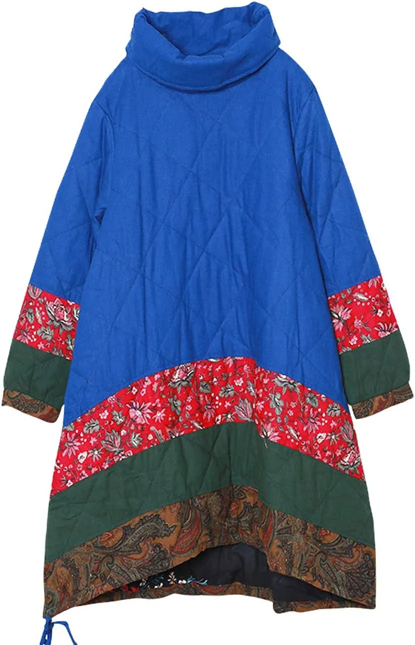 Women's Long Padded Warm Coat Quilted Pullover Jacket Parkas Chinese Style Outwear