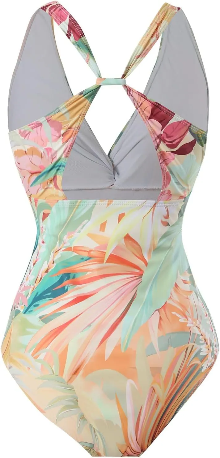 Women's One-Piece Swimsuits with Beach Cover Up Retro Swimsuit for Women with Cover Up Bathing Suits for Women
