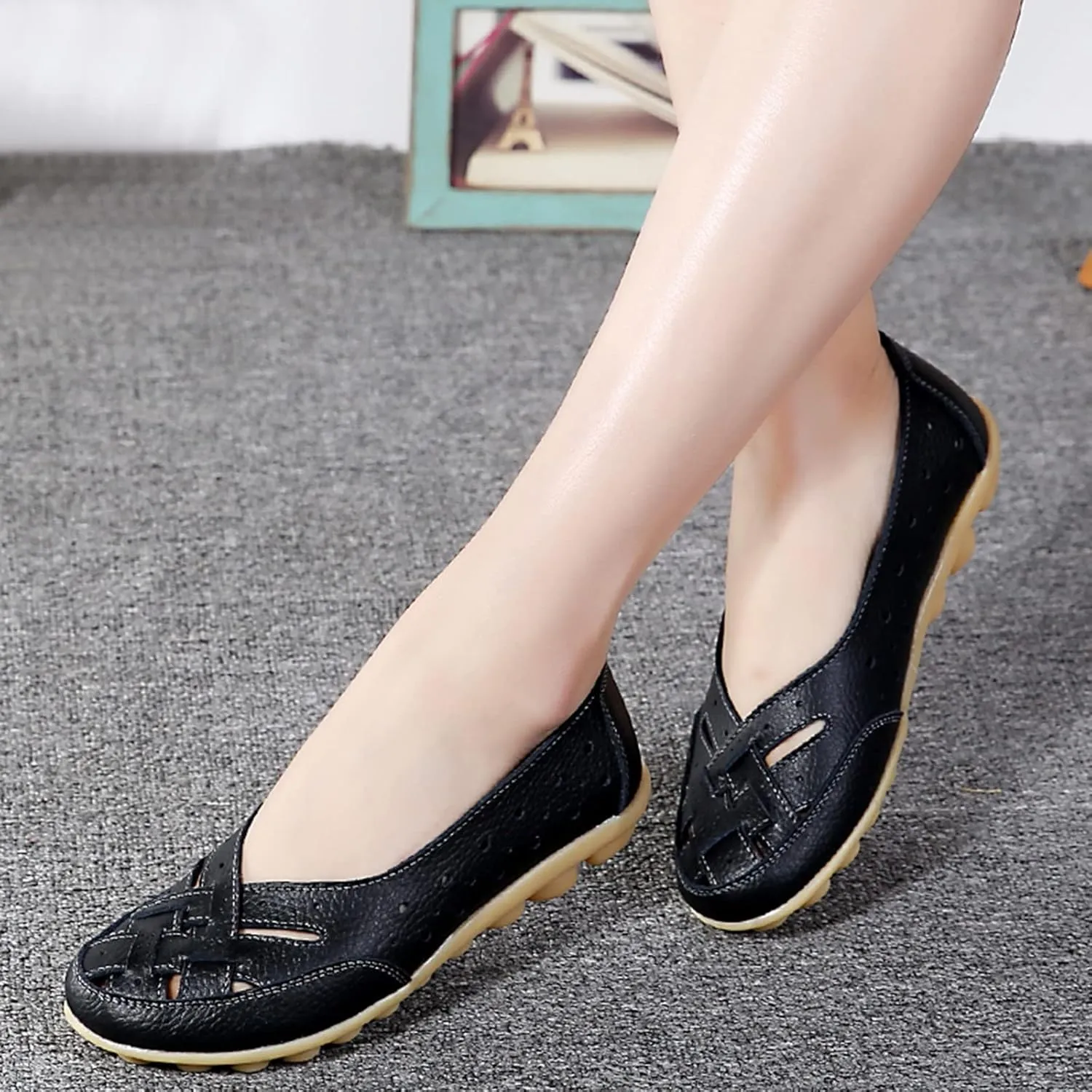 Womens Orthopedic Loafers 2025 Breathable Comfortable Hollow Soft Flats Sandals Summer Casual Slip-On Shoes