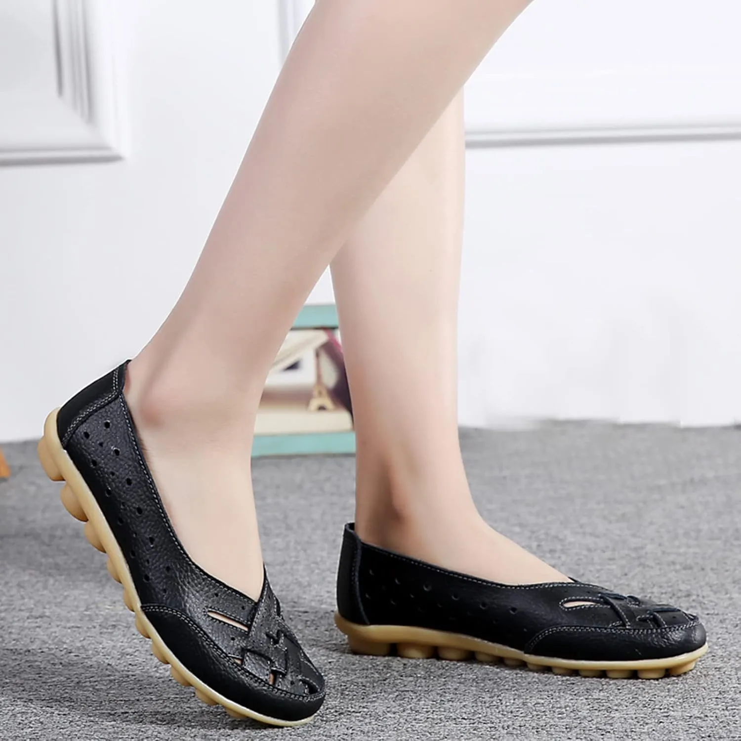 Womens Orthopedic Loafers 2025 Breathable Comfortable Hollow Soft Flats Sandals Summer Casual Slip-On Shoes