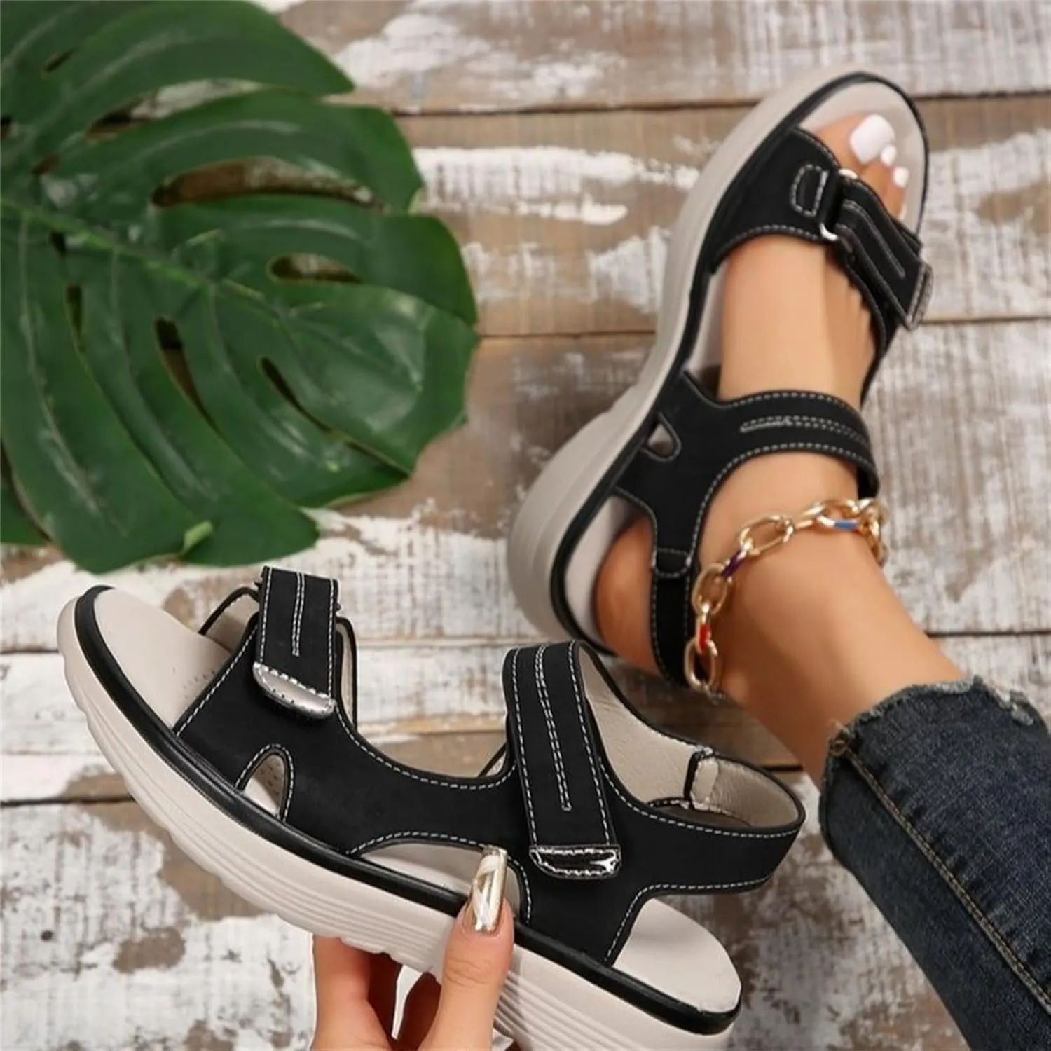 Women's Orthopedic Sport Sandals Shoes with Soft Cushion Foam Comfortable Walking Arch Support Wide Comfy Orthotic Athletic Travel Summer Dressy Back Strap Casual Platform Sandal