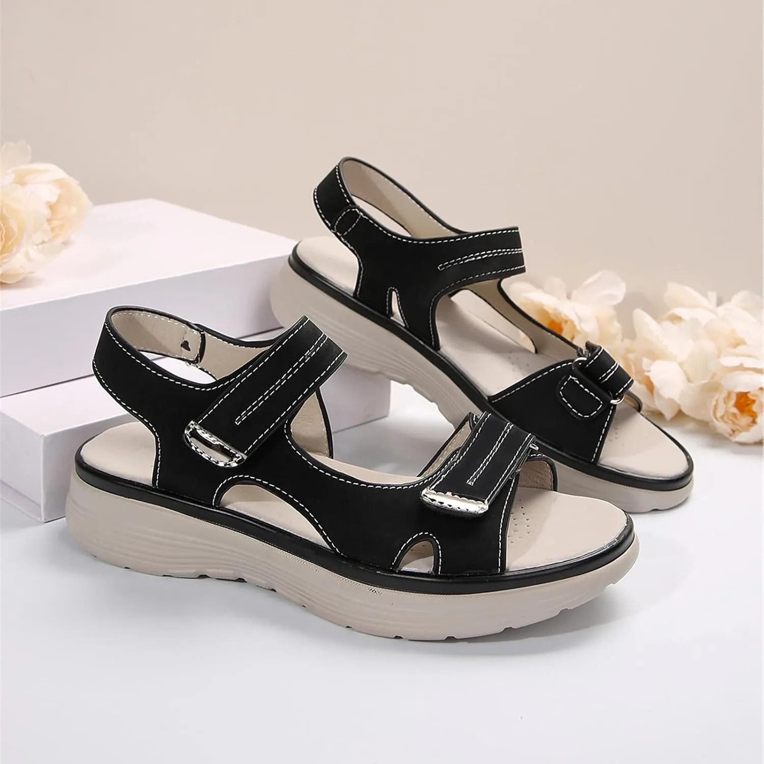 Women's Orthopedic Sport Sandals Shoes with Soft Cushion Foam Comfortable Walking Arch Support Wide Comfy Orthotic Athletic Travel Summer Dressy Back Strap Casual Platform Sandal