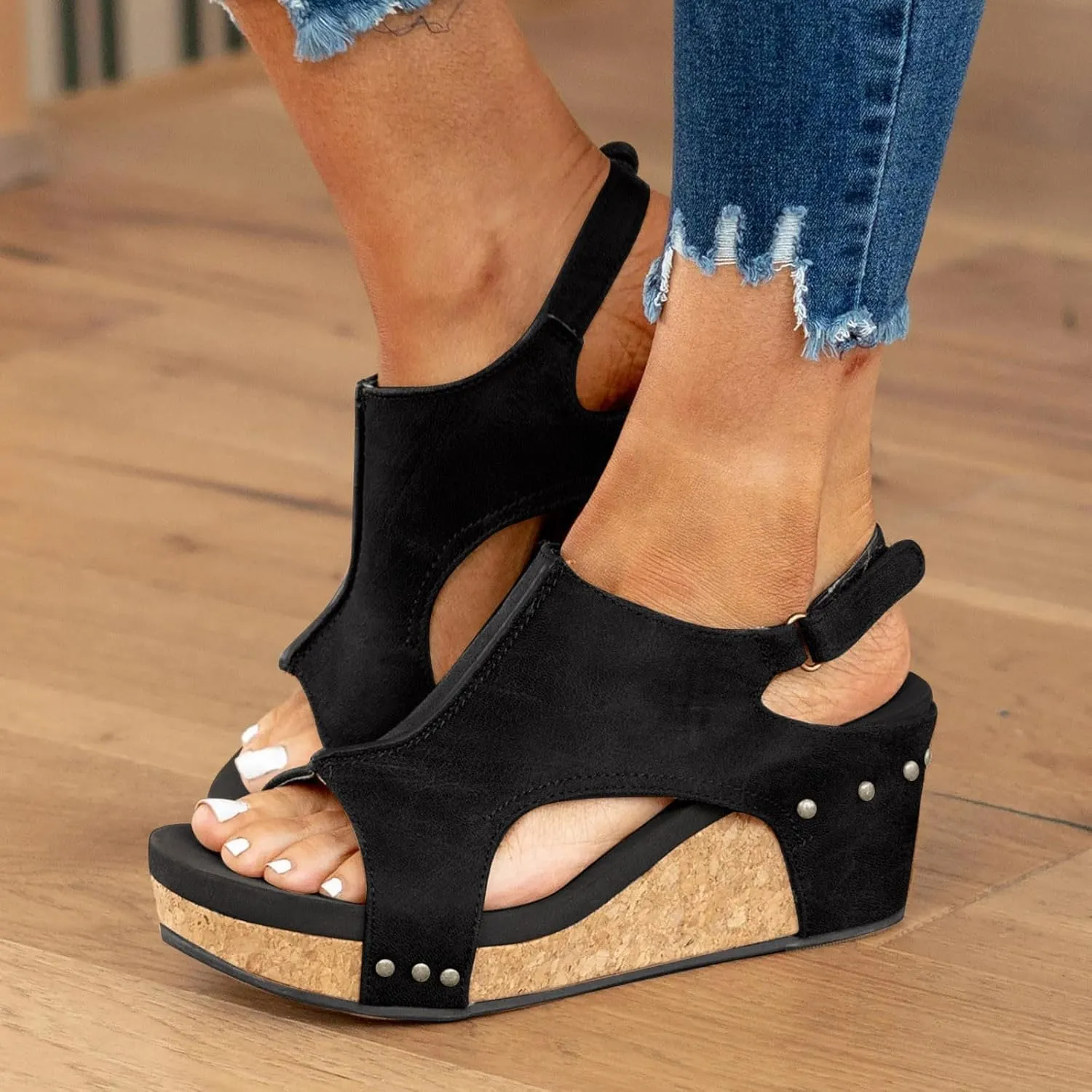 Women's orthopedic wedge sandals, 2025 new thick-soled sandal, fashionable and casual bohemian style, sandals suitable for daily life and beach