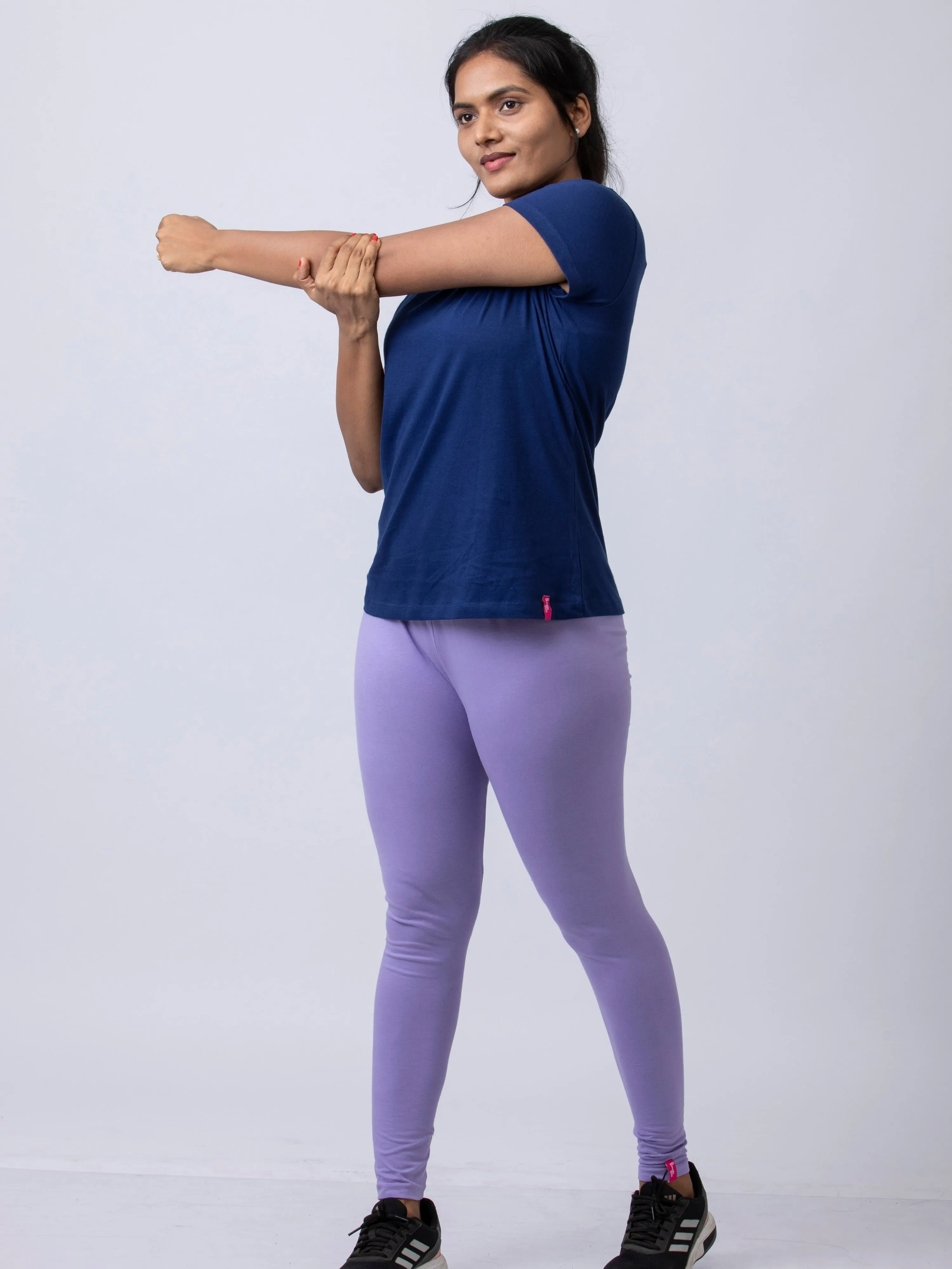 Women's premium full length Stretchy Leggings - Lavendar