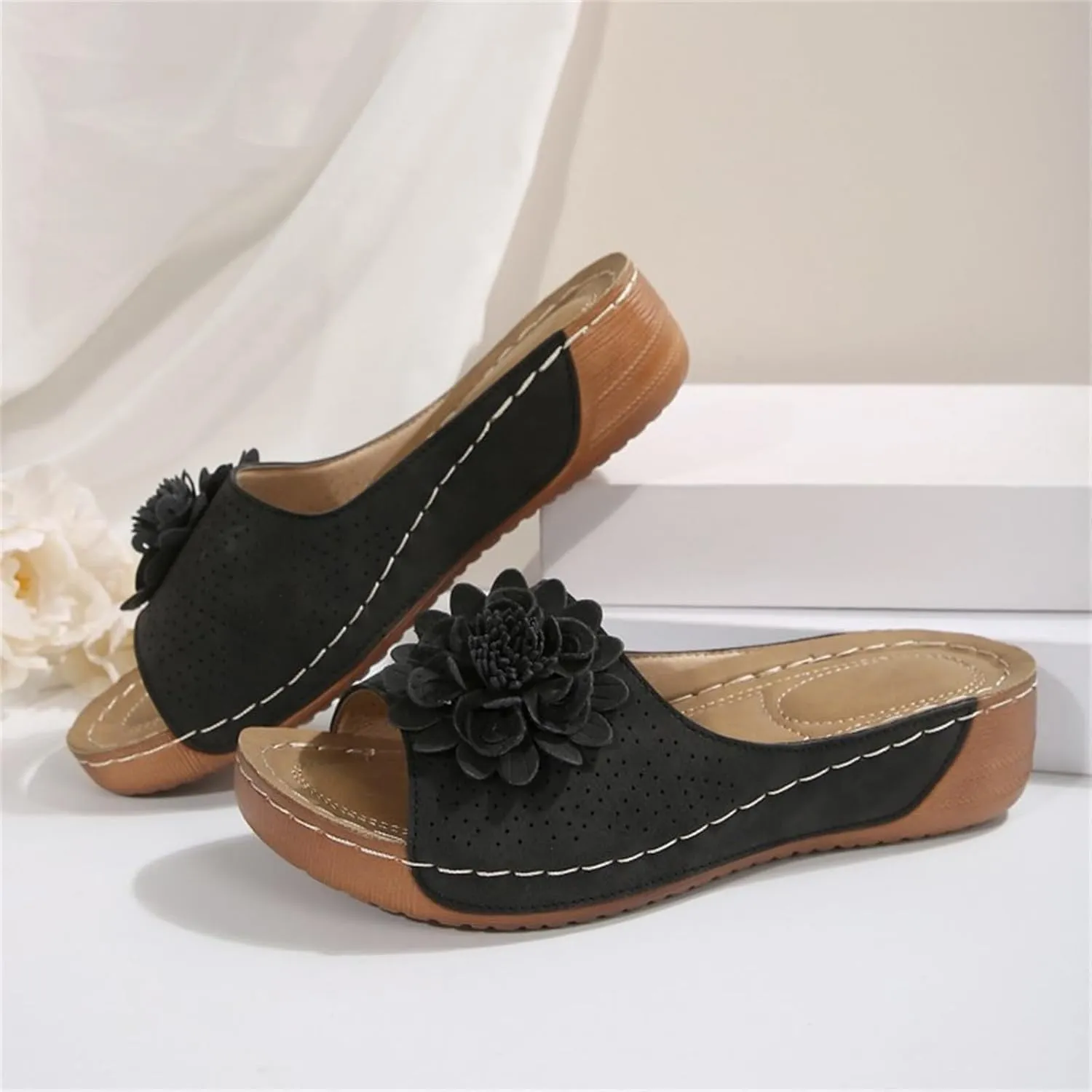 Women's Retro Sandals Spring Summer And Autumn New Wedge Heel Open Toe Outdoor Thick Clog Sandals for Women Buckle