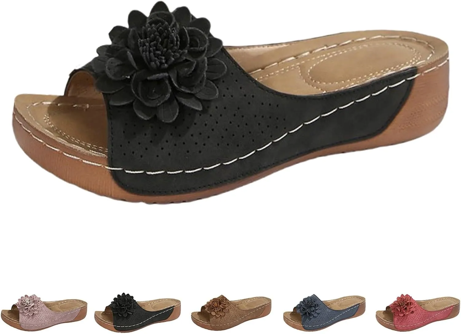 Women's Retro Sandals Spring Summer And Autumn New Wedge Heel Open Toe Outdoor Thick Clog Sandals for Women Buckle