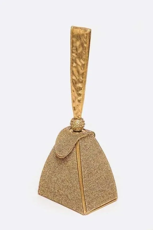 Women's Rhinestone Evening Wrist Clutch Bag Triangle Bucket Design Weddings Parties Proms banquets formal Dinner events