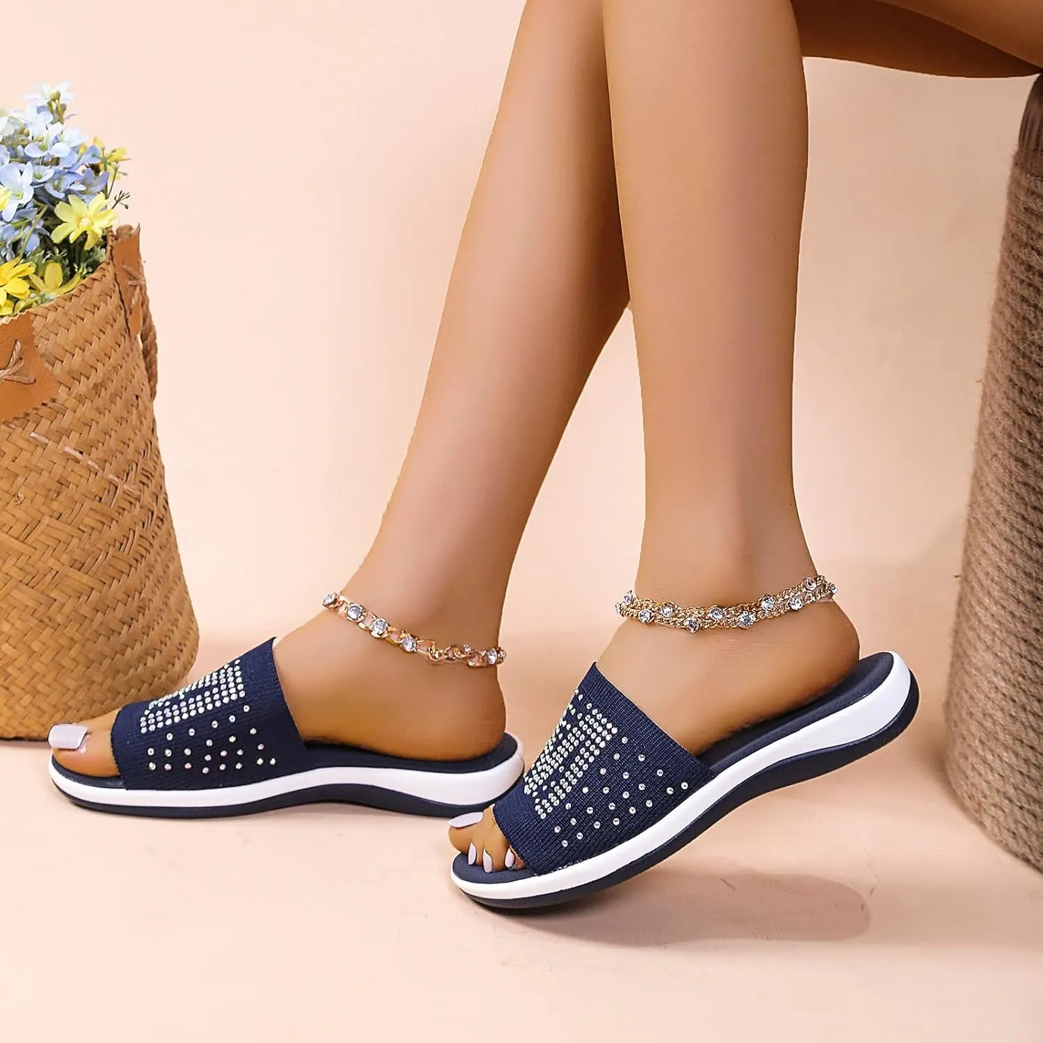 Women's Sandals Lightweight Arch Support Shoes Outdoor Comfortable Women Flat Casual Shoes