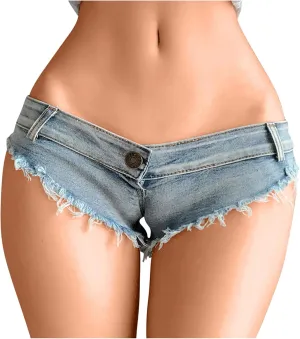 Women's Sexy Low Rise Denim Short Stretch Mini Denim Shorts Hot Beach Party Pants Clubwear Nightclub Denim Shorts