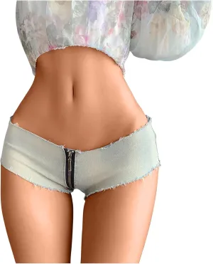 Women's Sexy Low Rise Denim Short Stretch Mini Denim Shorts Hot Beach Party Pants Clubwear Nightclub Denim Shorts