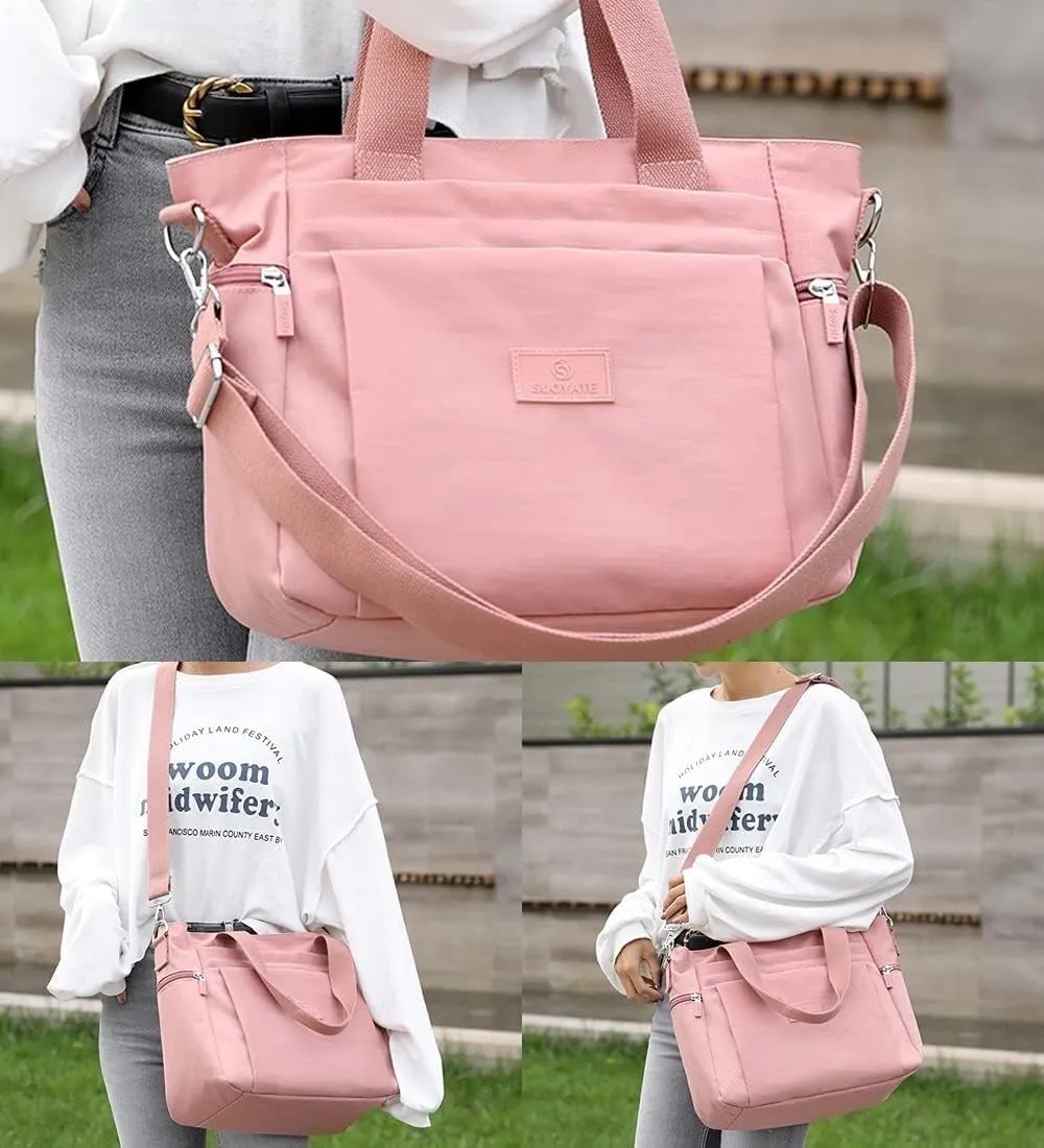 Women's Shoulder Bag Commuting Canvas Messenger Bag Shoulder Hobo Crossbody Bags With Pockets Large Capacity