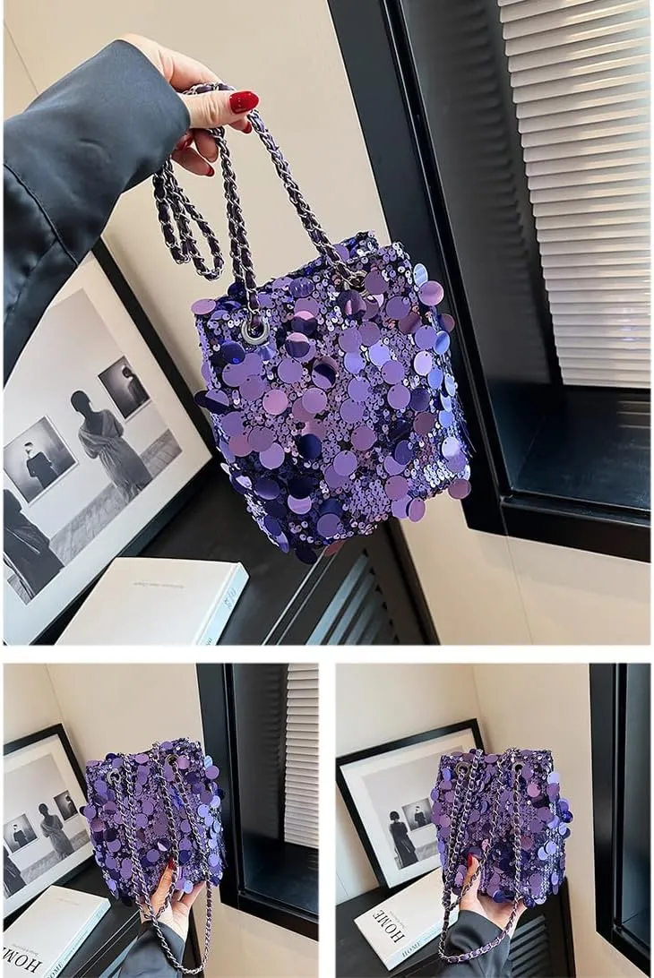 Womens Shoulder Bag Sequin Purse Crystal Clutch Evening Bag Sparkle Purse Mob Wife Aesthetic