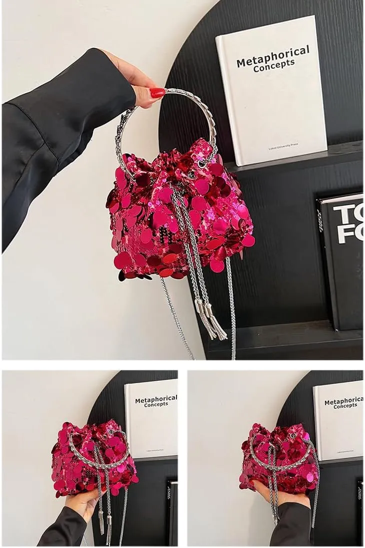 Womens Shoulder Bag Sequin Purse Sparkle Purse Crystal Clutch Evening Bag Mob Wife Aesthetic