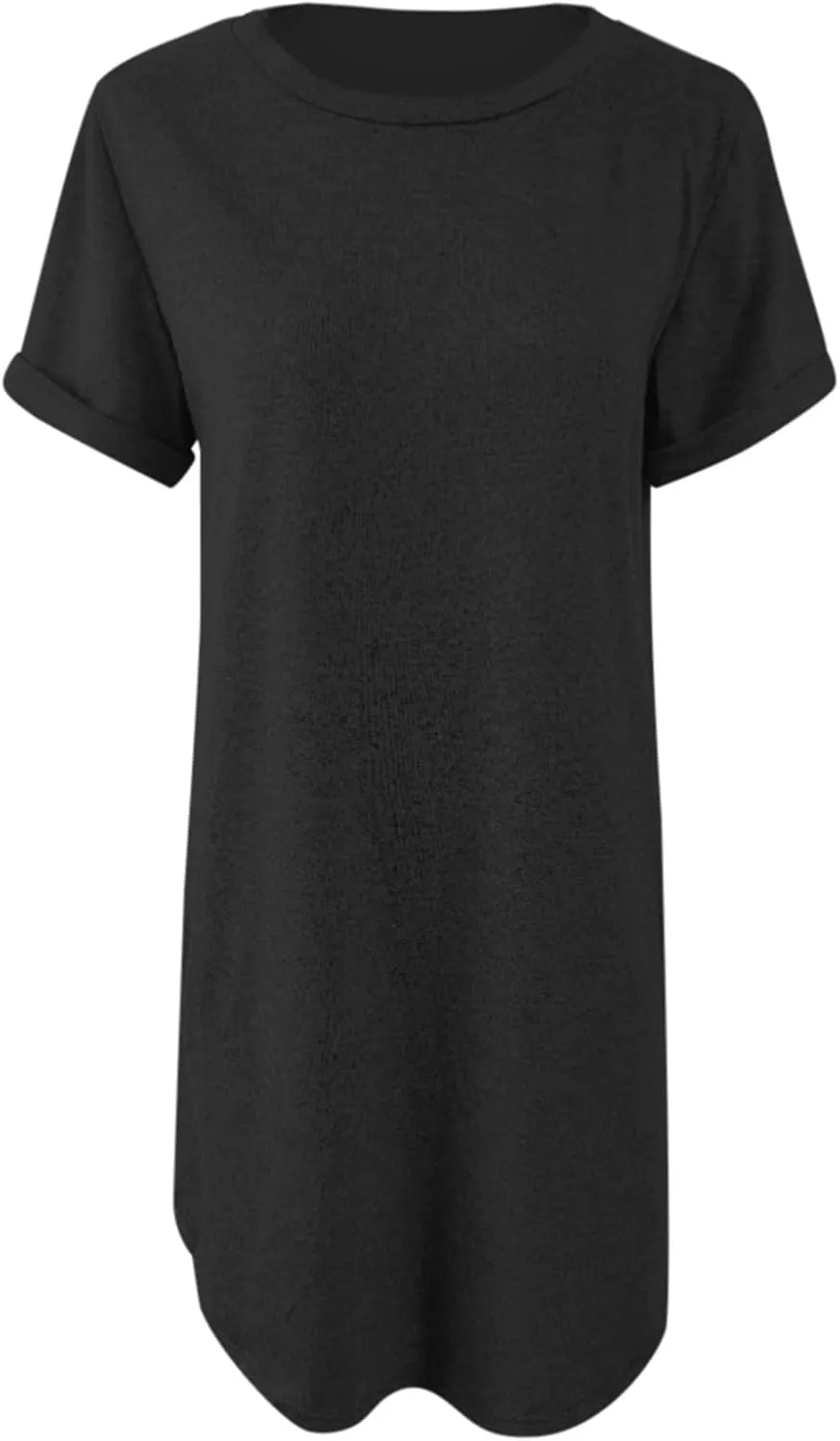 Women's Summer Casual T-Shirt Vacation Dresses Women Casual Crewneck Mesh Panel Bell Sleeve Loose Tunic Dress Flowy Dresses