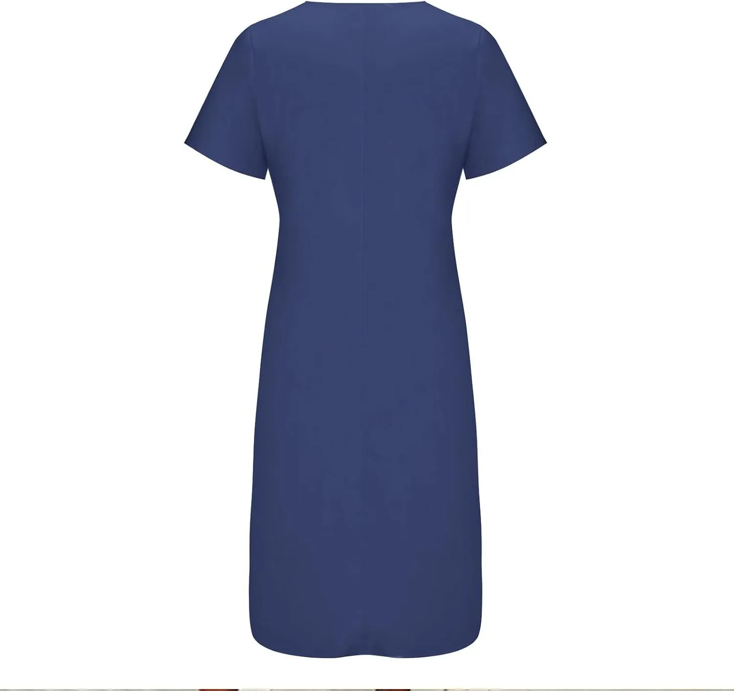 Womens Summer Dresses Beach Casual Loose Tshirt Dress Lace Neck Short Sleeve Flowy A Line Swing Sundress with Pockets
