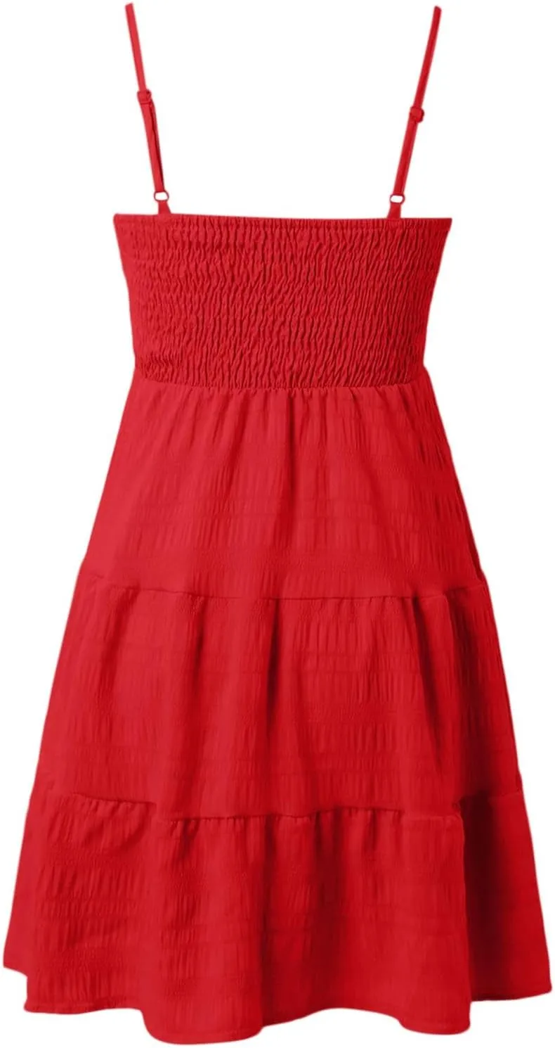 Women's Summer Smock Cami Mini Dress Sleeveless Swing A Line Short Dresses Graduation Dresses, XX-Large, Blue