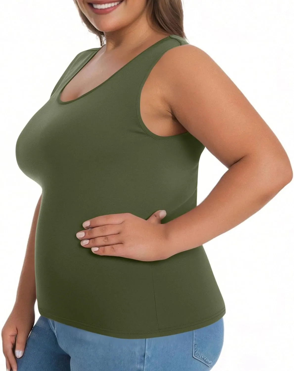 Womens Tank Tops with Built in Bra Plus Size Padded Camisole Shelf Bra Workout Yoga Shirt Casual Basic Undershirt