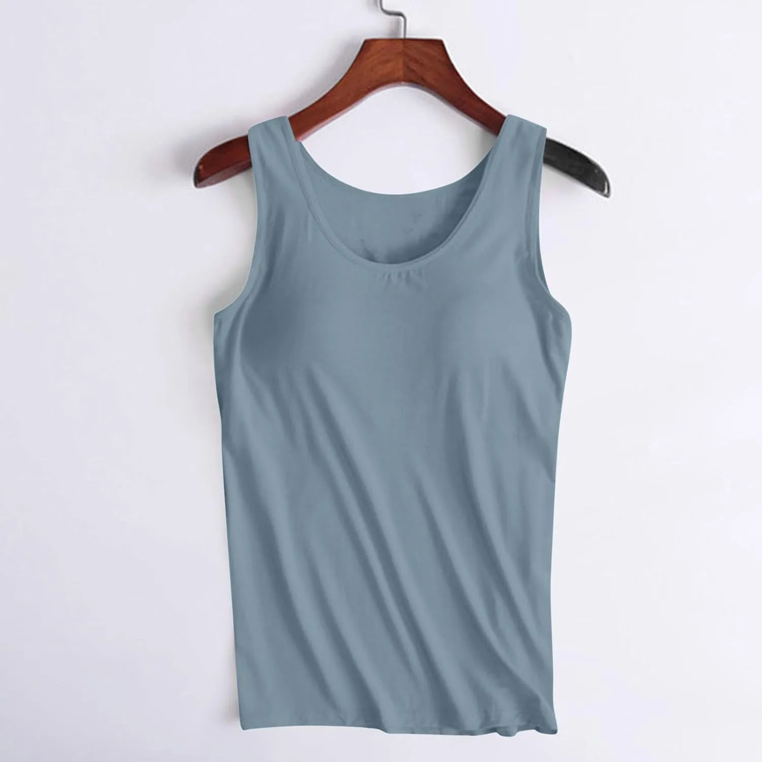 Womens Tank Tops with Built in Bra Plus Size Padded Camisole Shelf Bra Workout Yoga Shirt Casual Basic Undershirt