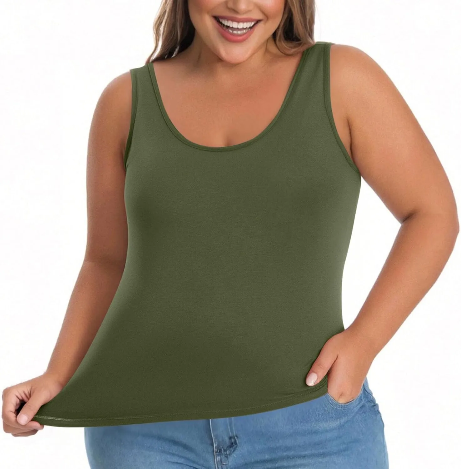 Womens Tank Tops with Built in Bra Plus Size Padded Camisole Shelf Bra Workout Yoga Shirt Casual Basic Undershirt