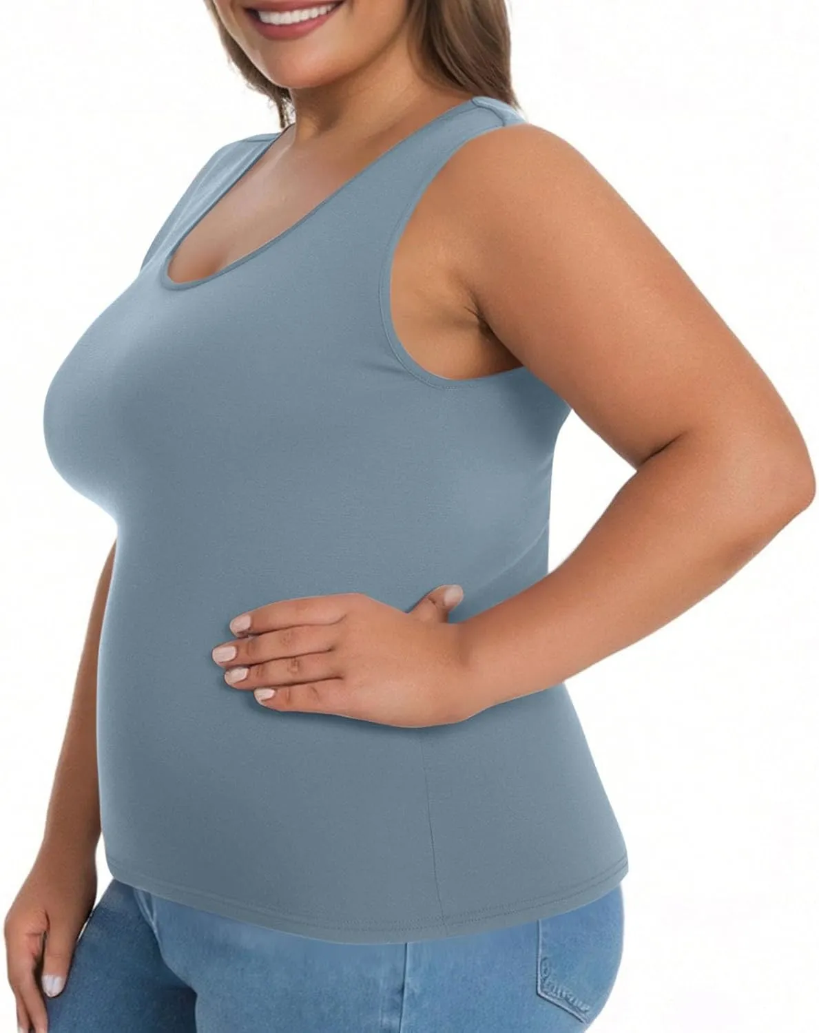 Womens Tank Tops with Built in Bra Plus Size Padded Camisole Shelf Bra Workout Yoga Shirt Casual Basic Undershirt