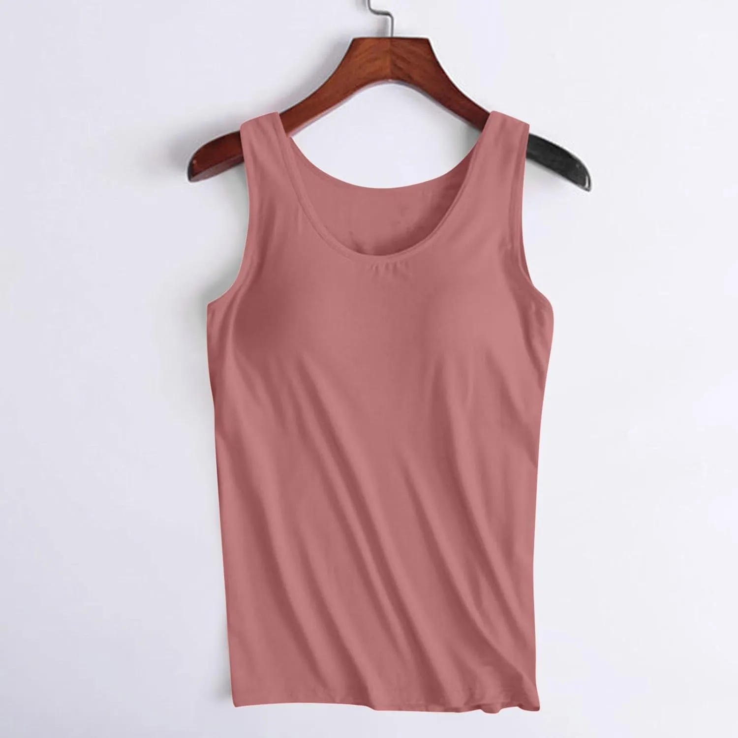 Womens Tank Tops with Built in Bra Plus Size Padded Camisole Shelf Bra Workout Yoga Shirt Casual Basic Undershirt
