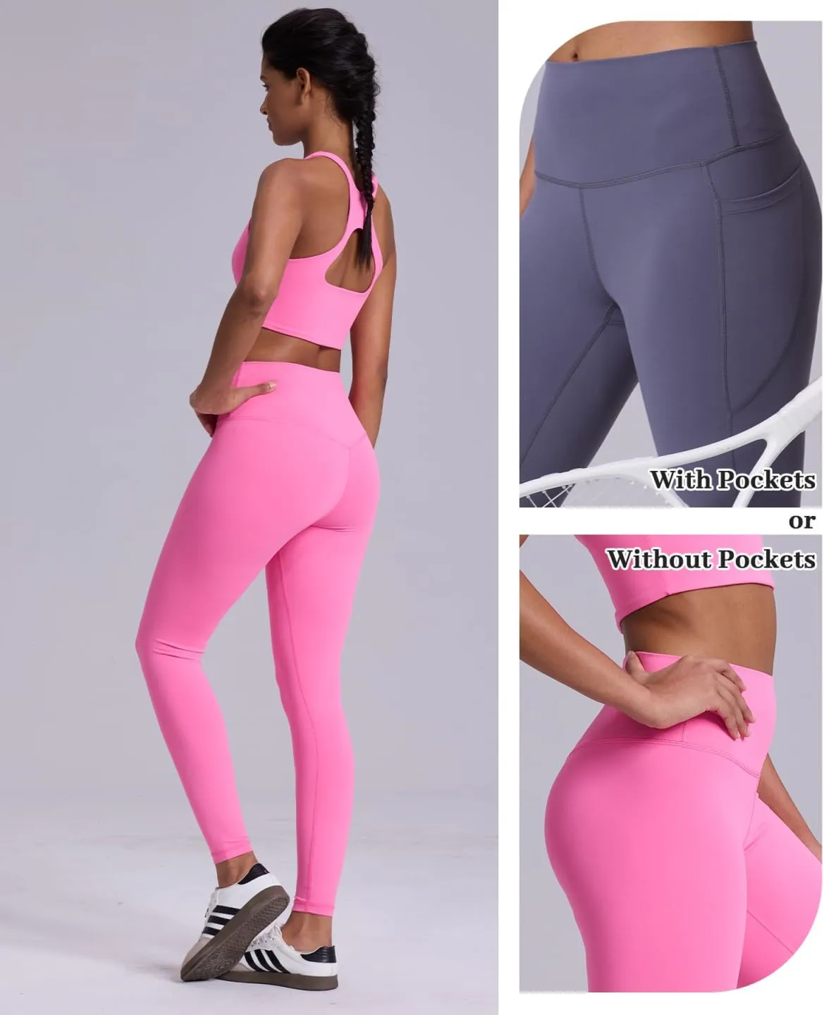 Women's Tummy Control Opaque Yoga Leggings - High Waisted Gym Workout Pants for Women XXS-XL