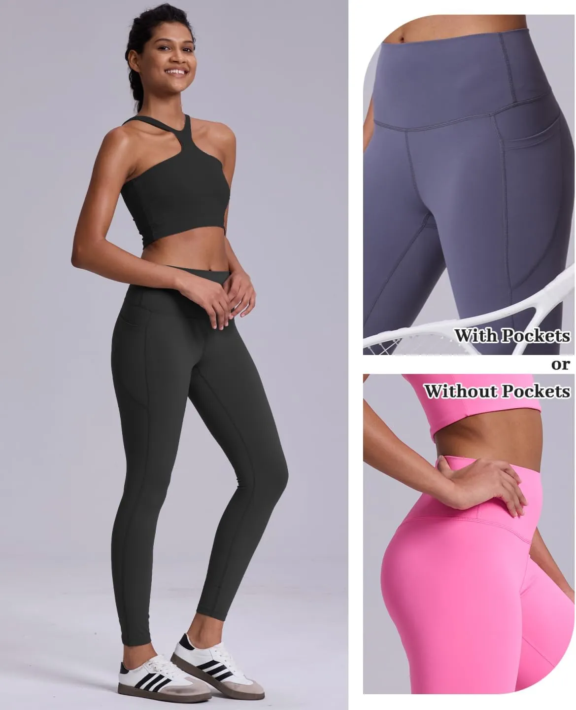 Women's Tummy Control Opaque Yoga Leggings - High Waisted Gym Workout Pants for Women XXS-XL