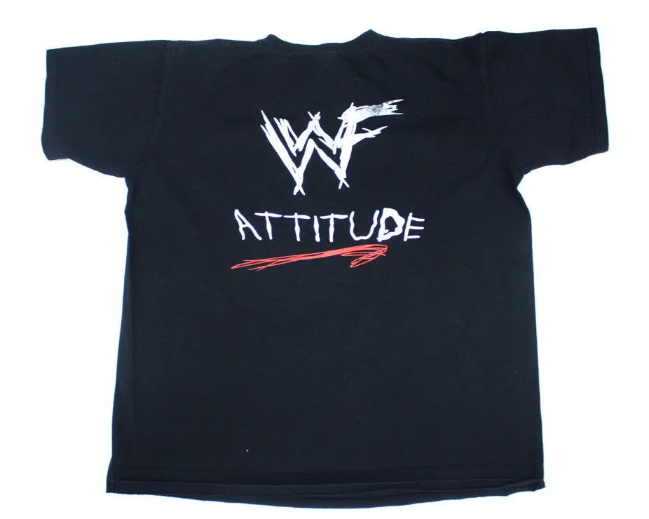 WWF ATTITUDE CARTOON FACES VINTAGE T-SHIRT L