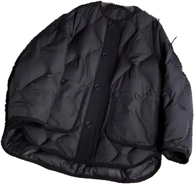 Xingfenly Japanese Rhombus Collarless Cotton-padded Coat Winter Thickened Warm Loose Casual Street Male Clothes