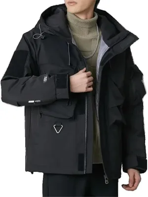 Xingfenly Winter Hooded Assault Cotton-padded Coat Warm Thickened Windproof Multi-pocket Workwear Loose Male Clothes