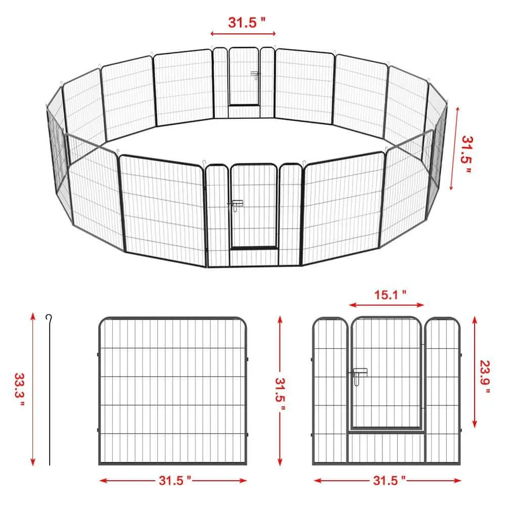 Yaheetech Dog Playpen 16 Panels 32 Inch