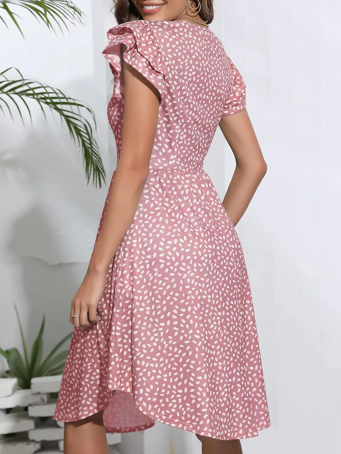 YATHON Casual Summer Dresses for Women with Pockets Crewneck Sundress