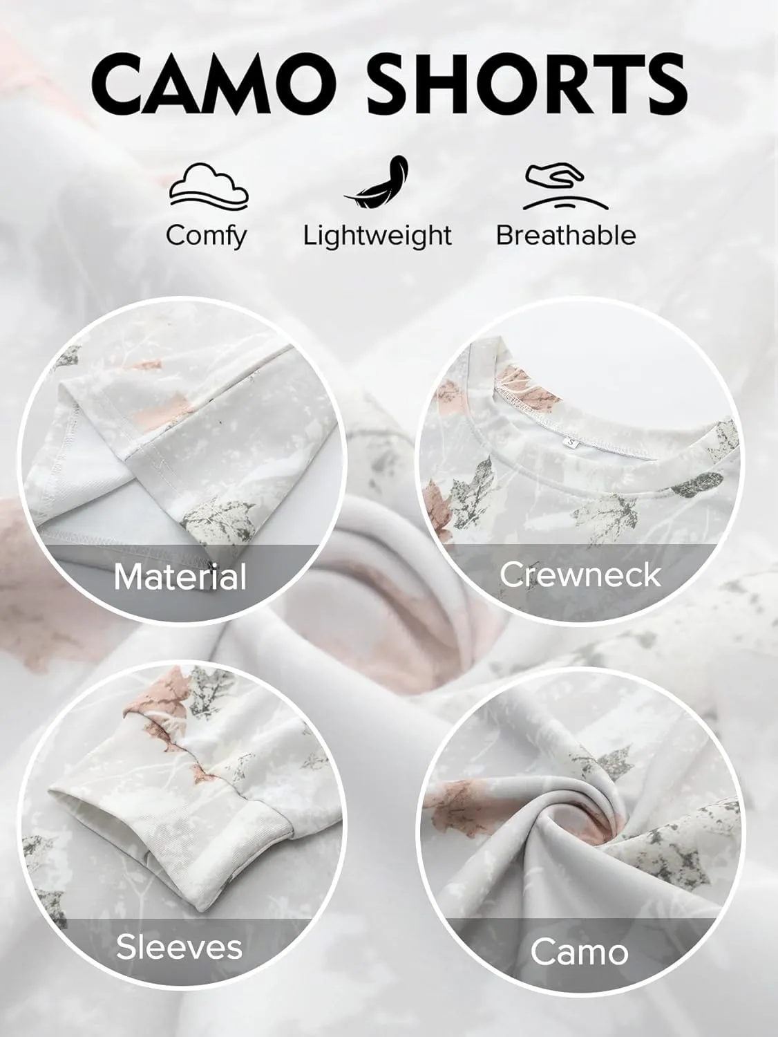YKR Camo Shirts for Women Long Sleeve Loose Fit Crewneck Oversized Pullover Sweatshirts Baggy Streetwear