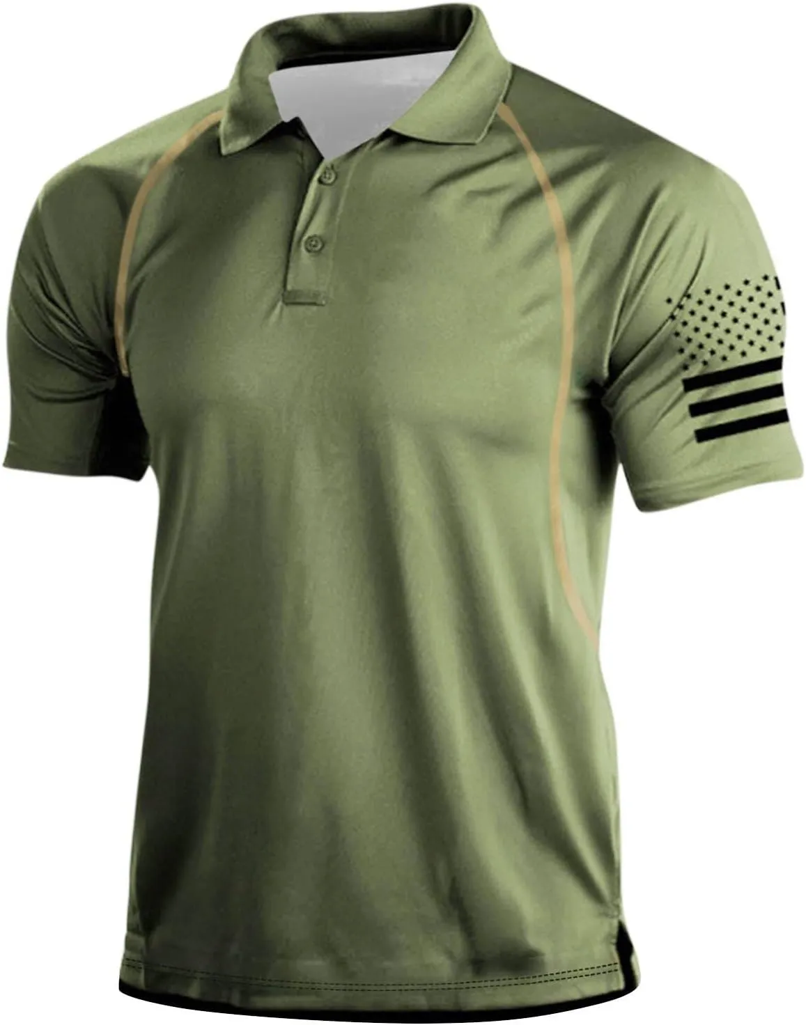 Ymosrh Men's 4th of July Polo Shirts Short Sleeve Tactical Shirts Golf T Shirts for Men, S-4XL
