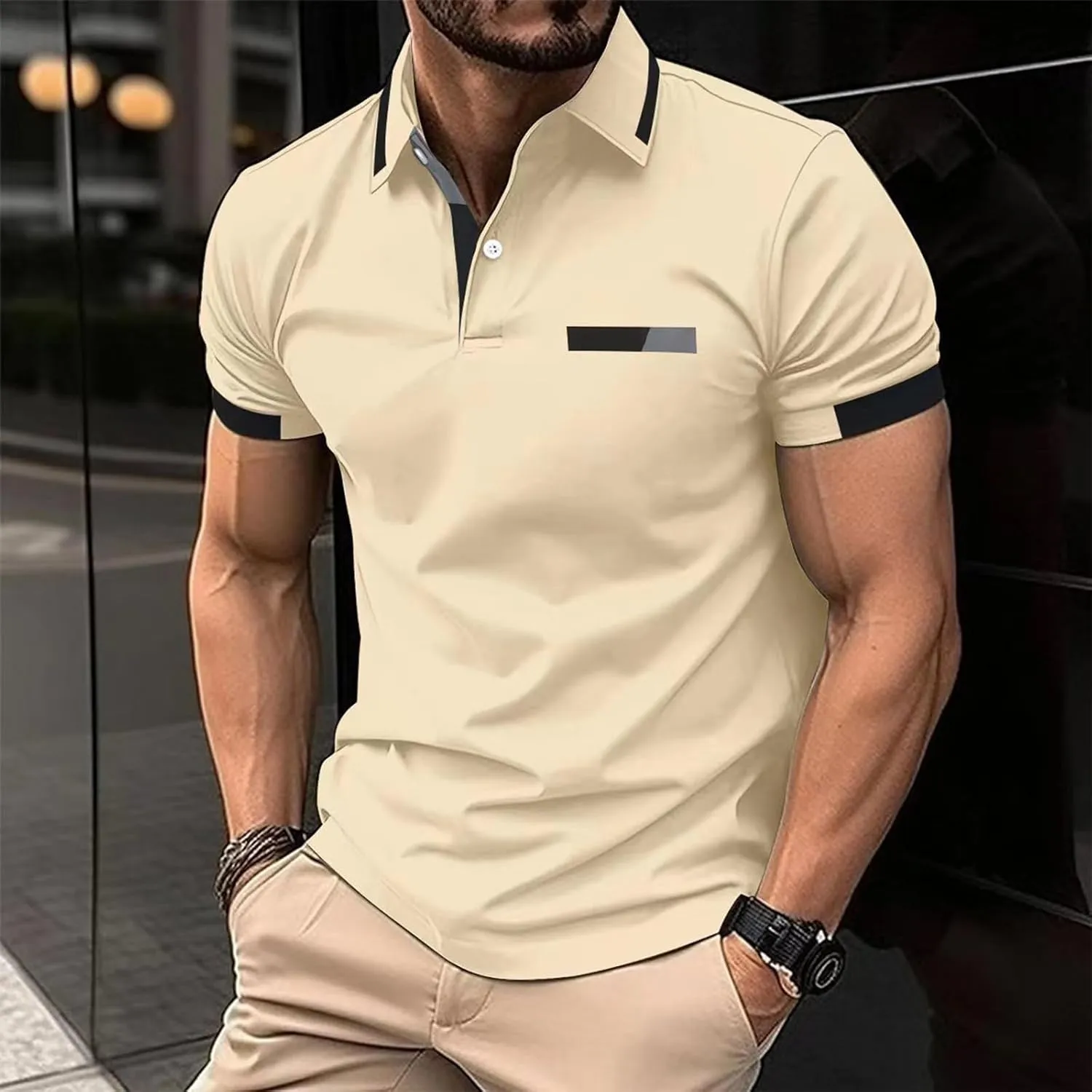 Ymosrh Men's Big and Tall Polo Shirts Golf Tennis Shirt Short Sleeve Casual Work T-Shirt Shirts for Men, M-3XL