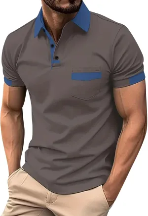 Ymosrh Men's Big and Tall Polo Shirts Golf Tennis Shirt Short Sleeve Casual Work T-Shirt Shirts for Men, M-3XL