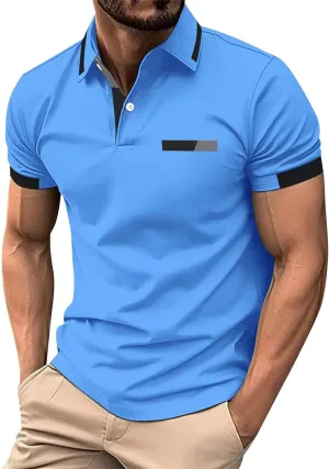 Ymosrh Men's Big and Tall Polo Shirts Golf Tennis Shirt Short Sleeve Casual Work T-Shirt Shirts for Men, M-3XL