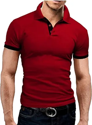 Ymosrh Men's Polo Shirt Slim Fit Shirts Short Sleeve Performance Golf Shirts Casual T Shirt, S-5XL