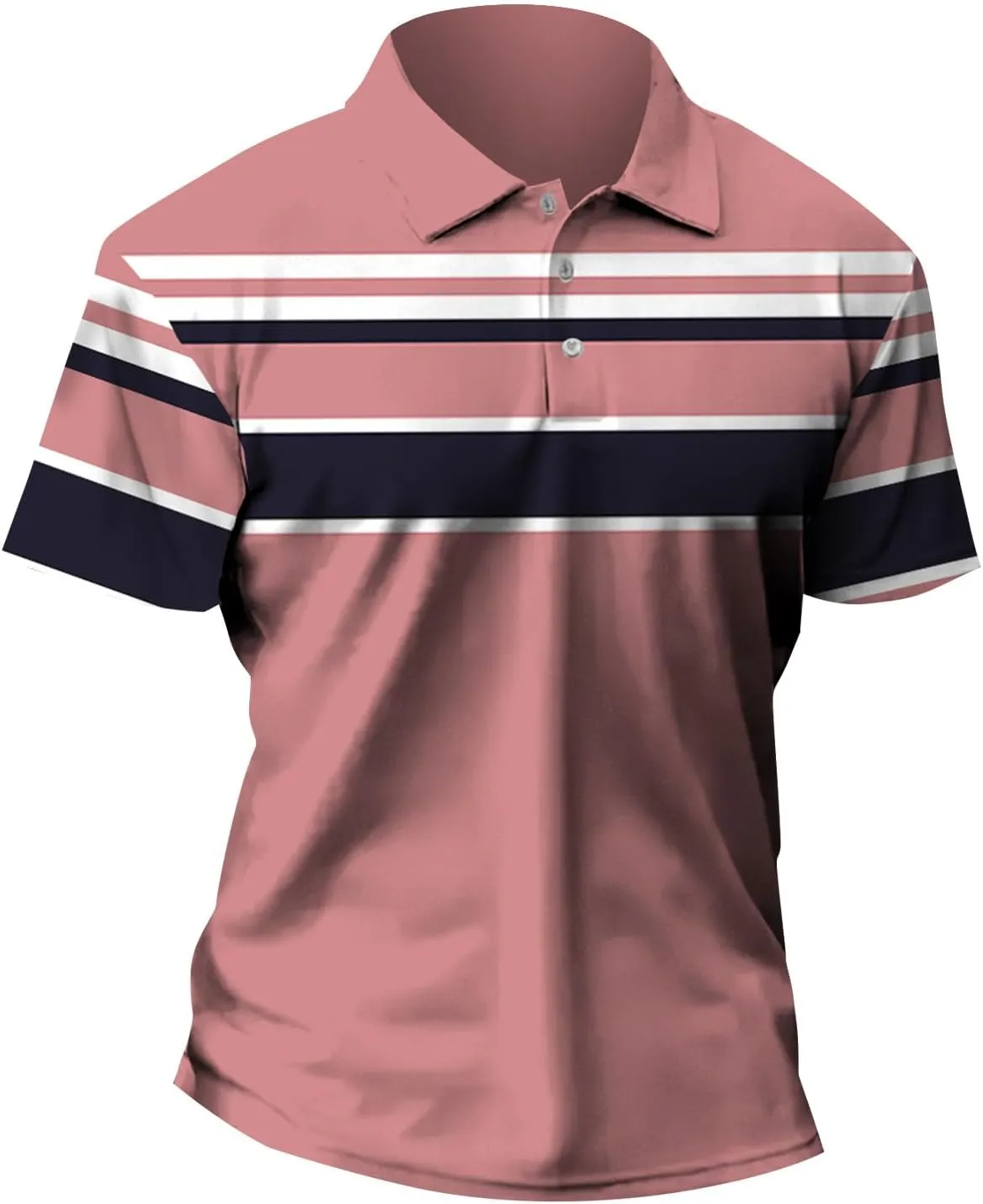 Ymosrh Men's Polo Shirts Short Sleeve Shirt Stretch Short Casual Golf Shirts Slim Fit Collared Shirts Short, S-3XL