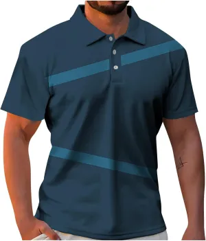 Ymosrh Men's Polo Shirts Short Sleeve Shirt Stretch Short Casual Golf Shirts Slim Fit Collared Shirts Short, S-3XL