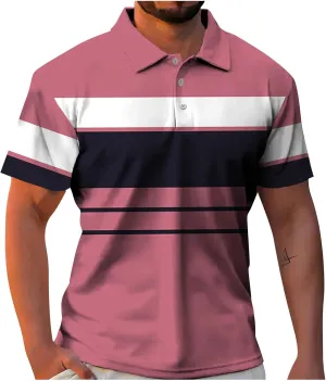 Ymosrh Men's Polo Shirts Short Sleeve Shirt Stretch Short Casual Golf Shirts Slim Fit Collared Shirts Short, S-3XL